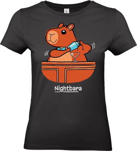 Nightbara - Capybara, Night bar, Bartender, Cocktail - Standard T-Shirt (Women)