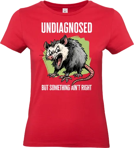 Undiagnosed Opossum - undiagnosed, adhd, anxiety, anxious, depression, introvert, meme, mental health, mental illness, neurodivergent, opossum, possum, screaming, silly, undiagnosed but something aint right - Standard T-Shirt (Women)