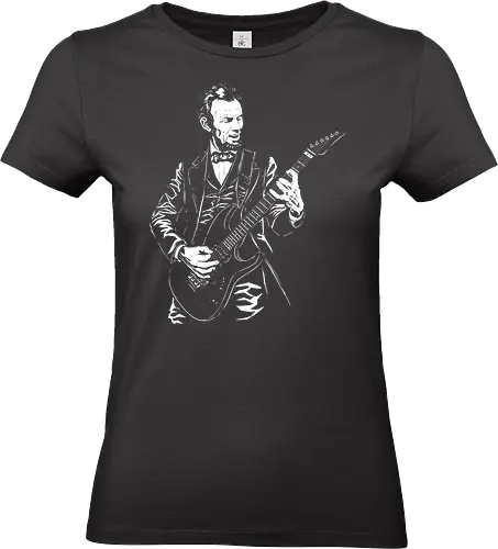 Abraham Lincoln Playing Guitar - abraham lincoln playing guitar, 1776 2026, 250 years america, 250th anniversary, 4th of july, abe lincoln, abraham lincoln, america, guitar, independence day, lincoln, music, music lover, patriotic, president - Standard T-Shirt (Women)
