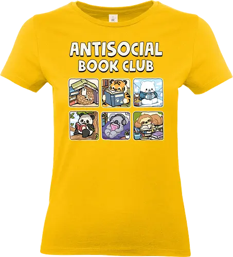 Antisocial Book Club - book club, animals, anti social, antisocial, author, book lover, books, bookworm, introvert, introverted, library, literature, reader, reading, writer - Standard T-Shirt (Women)