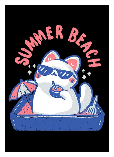 Funny Summer Beach Cat
