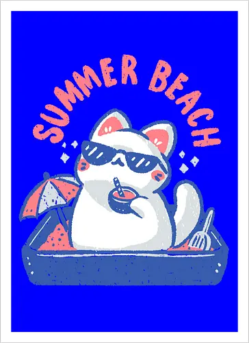 Funny Summer Beach Cat
