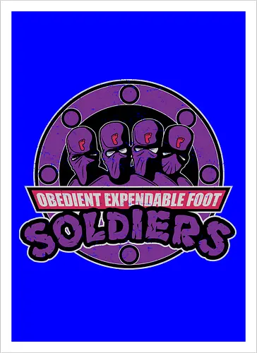 Entbehrliche Lila Ninja Soldaten Lustig Clan Emblem Vintage Geek