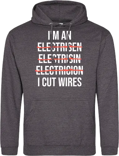 Lustiger Elektriker Spruch – Ich Bin Elektriker... Ich Schneide Kabel Humor - Elektriker, Elektriker Spruch, lustiger Elektriker, Elektroinstallateur, Elektrotechniker, Handwerker Humor, Kabel schneiden, Werkstatt Humor, Beruf Humor, Elektriker Geschenk, Handwerker Geschenk, Fun Spruch, Wortspiel, Berufswitz, Elektrofachkraft, Handwerker Witz, Kabel, Stromer, Elektro Humor, Geschenkidee, Arbeitsalltag Humor, Elektro Handwerk, Strom, Elektrik, Baustelle, Monteur, Techniker, Kollegen Geschenk, lustige Arbeitssprüche, Handwerksberuf - Standard Hoodie