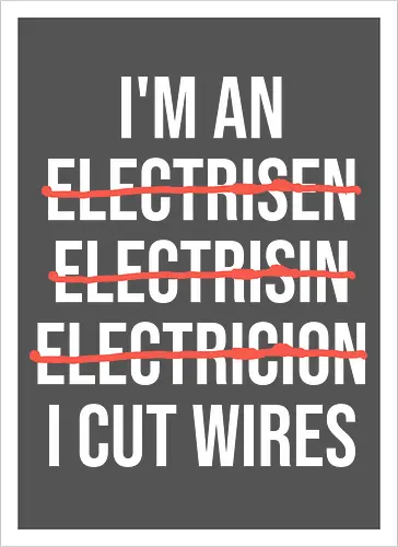 Lustiger Elektriker Spruch – Ich Bin Elektriker... Ich Schneide Kabel Humor - Elektriker, Elektriker Spruch, lustiger Elektriker, Elektroinstallateur, Elektrotechniker, Handwerker Humor, Kabel schneiden, Werkstatt Humor, Beruf Humor, Elektriker Geschenk, Handwerker Geschenk, Fun Spruch, Wortspiel, Berufswitz, Elektrofachkraft, Handwerker Witz, Kabel, Stromer, Elektro Humor, Geschenkidee, Arbeitsalltag Humor, Elektro Handwerk, Strom, Elektrik, Baustelle, Monteur, Techniker, Kollegen Geschenk, lustige Arbeitssprüche, Handwerksberuf - Artprint