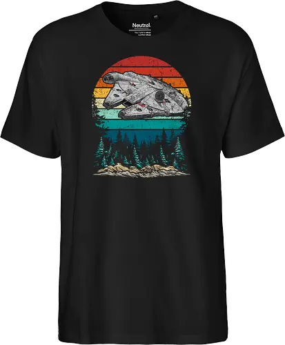 Falcon vintage - stars, galaxy, space, sci fi, science fiction movies, retro, vintage, falcon - Fairtrade T-Shirt