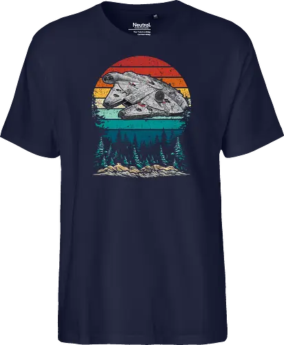 Falcon vintage - stars, galaxy, space, sci fi, science fiction movies, retro, vintage, falcon - Fairtrade T-Shirt