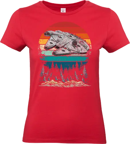 Falcon vintage - stars, galaxy, space, sci fi, science fiction movies, retro, vintage, falcon - Standard T-Shirt (Women)