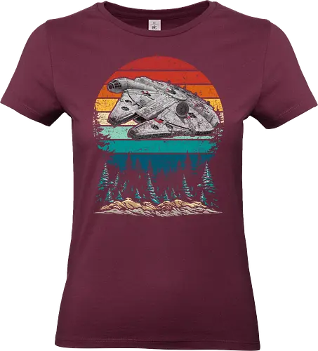 Falcon vintage - stars, galaxy, space, sci fi, science fiction movies, retro, vintage, falcon - Standard T-Shirt (Women)