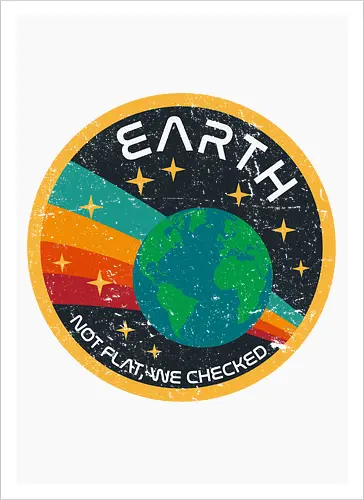 Not flat vintage - pluto, solar system, moon, planets, sun, retro, vintage, funny, earth - Artprint
