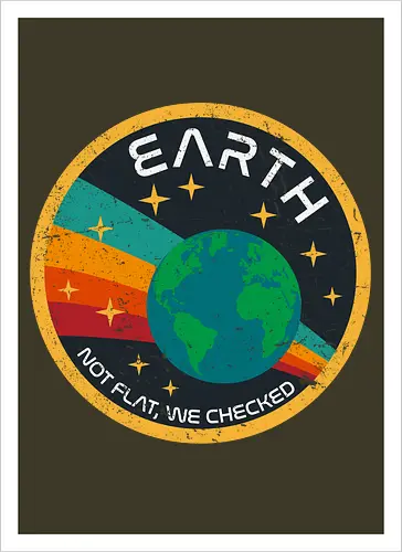 Not flat vintage - pluto, solar system, moon, planets, sun, retro, vintage, funny, earth - Artprint