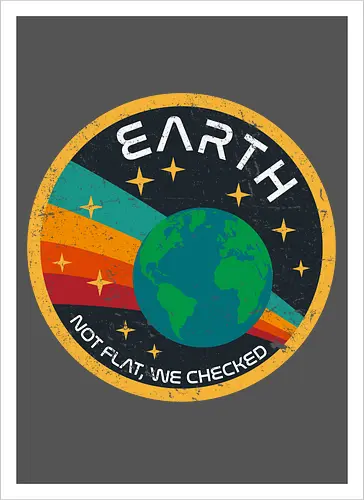 Not flat vintage - pluto, solar system, moon, planets, sun, retro, vintage, funny, earth - Artprint