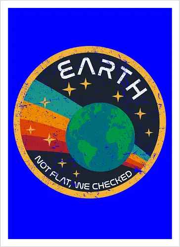Not flat vintage - pluto, solar system, moon, planets, sun, retro, vintage, funny, earth - Artprint