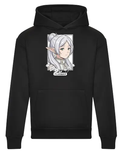 Melancholic Elven Mage - elf, elven, anime girl, white hair anime, elf ears, high fantasy, fantasy anime, mage, magic, melancholic, pastel aesthetic, soft aesthetic, rpg character, tabletop gaming, manga aesthetic, japanese text, serene, beautiful anime, otaku, ethereal - Heavyweight Hoodie
