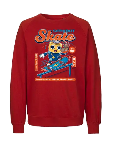 SERVBOT Skate - anime, manga, kawaii, japan, otaku, geek, nerd, retro, gaming, popculture, japanstyle, vaporwave, streetwear, gamer, cosplay - Fairtrade Sweatshirt