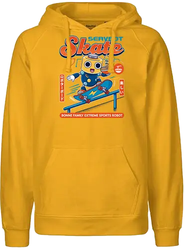 SERVBOT Skate - anime, manga, kawaii, japan, otaku, geek, nerd, retro, gaming, popculture, japanstyle, vaporwave, streetwear, gamer, cosplay - Fairtrade Hoodie