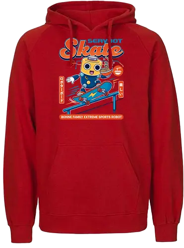 SERVBOT Skate - anime, manga, kawaii, japan, otaku, geek, nerd, retro, gaming, popculture, japanstyle, vaporwave, streetwear, gamer, cosplay - Fairtrade Hoodie