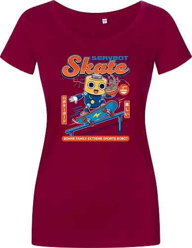 SERVBOT Skate - anime, manga, kawaii, japan, otaku, geek, nerd, retro, gaming, popculture, japanstyle, vaporwave, streetwear, gamer, cosplay - Women T-Shirt