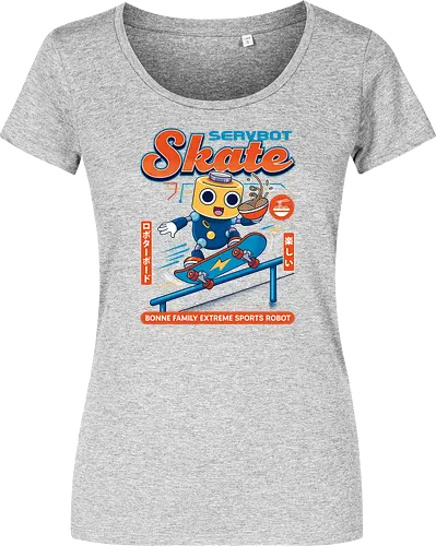 SERVBOT Skate - anime, manga, kawaii, japan, otaku, geek, nerd, retro, gaming, popculture, japanstyle, vaporwave, streetwear, gamer, cosplay - Women T-Shirt