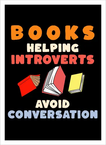 Bücher Helfen Introvertierten Gespräche Zu Vermeiden – Lustiges Lese Humor Design