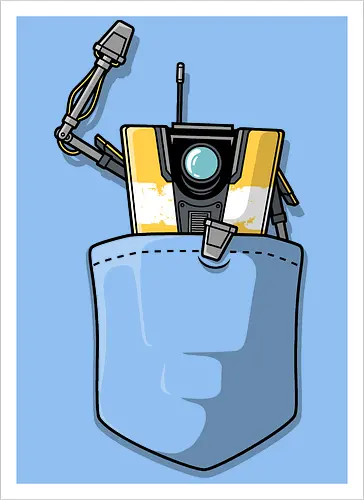 Gelber Roboter Tasche Süß Spiel Begleiter Pocket