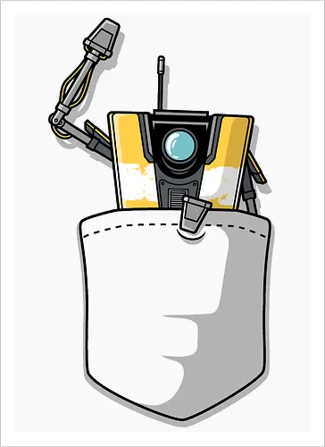 Gelber Roboter Tasche Süß Spiel Begleiter Pocket