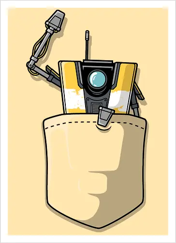 Gelber Roboter Tasche Süß Spiel Begleiter Pocket