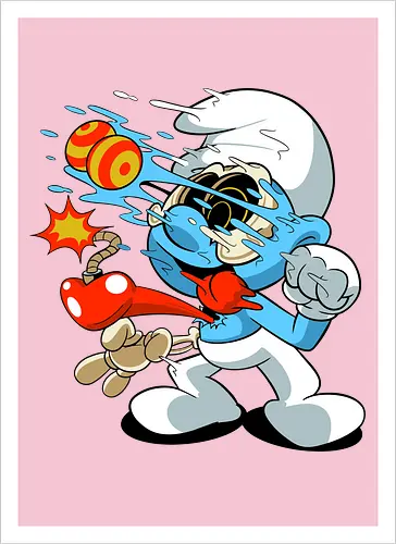 Explosives blaues Wesen