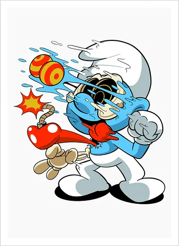 Explosives blaues Wesen