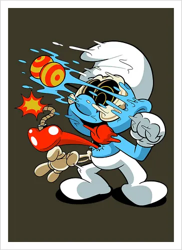 Explosives blaues Wesen