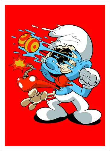 Explosives blaues Wesen