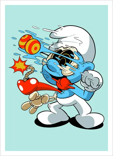 Explosives blaues Wesen