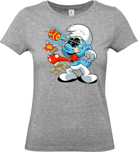 Explosives blaues Wesen - Blaues Cartoon-Chaos-Design, explosiver Kreaturen-Print, Horror-Cartoon-T-Shirt, Underground-Cartoon-Motiv, chaotischer blauer Charakter, Bomben-Cartoon-Kunst, Dark-Pop-Art-Shirt, lustiger Horror-Cartoon, blaue Kreatur mit Explosion, Punk-Cartoon-Mode, Chaos-Pop-Art-T-Shirt, dunkler Cartoon-Humor, Underground-Nerd-Kunst, Retro-Horror-Cartoon, alternatives Cartoon-T-Shirt. - Standard T-Shirt (Women)