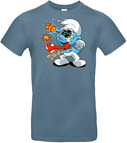 Explosives blaues Wesen - Blaues Cartoon-Chaos-Design, explosiver Kreaturen-Print, Horror-Cartoon-T-Shirt, Underground-Cartoon-Motiv, chaotischer blauer Charakter, Bomben-Cartoon-Kunst, Dark-Pop-Art-Shirt, lustiger Horror-Cartoon, blaue Kreatur mit Explosion, Punk-Cartoon-Mode, Chaos-Pop-Art-T-Shirt, dunkler Cartoon-Humor, Underground-Nerd-Kunst, Retro-Horror-Cartoon, alternatives Cartoon-T-Shirt. - Standard T-Shirt