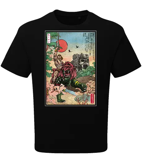 Prince of Eternia in Japan  - retro, battle cat, japanese art, fantasy movies, he, man, masters, universe - Oversize T-Shirt