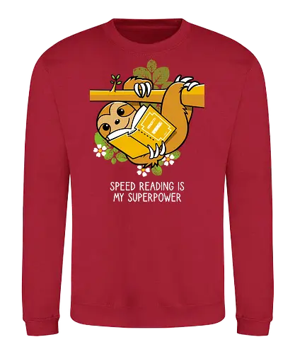 Speed reading - Sloth, Books, Reading, Animals - Sweatshirt
