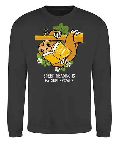 Speed reading - Sloth, Books, Reading, Animals - Sweatshirt