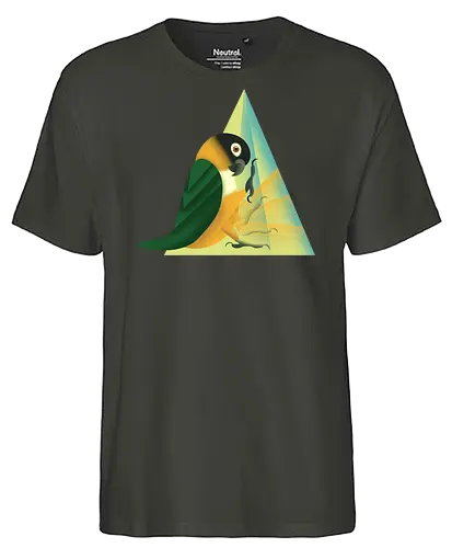 Stampfender Caique - Papagei, Parrot, Animal Humor, Tiere und Humor, Birb, Papageienfan, Caique, Grünzügelpapagei - Fairtrade T-Shirt