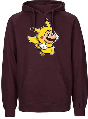 Klempner Gelbes Blitz Kostüm - klempner gelbes kostüm kunst, spielikonen mashup design, schnurrbart pikachu charakter druck, klassische spiele crossover kunst, nintendo mashup premium design, klempner pokemon kostüm kunst, schnurrbärtiger gelber blitz druck, crossover spielcharaktere design, niedliches spiele mashup kunst, gelber klempner pokemon druck, klassische spiele crossover design, gelbes kostüm charakter kunst, süßes nintendo mashup druck, kult spiele crossover design, klempner pokemon mashup kunst - Fairtrade Hoodie