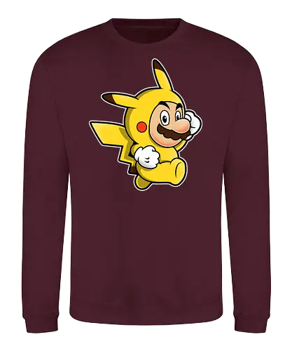 Klempner Gelbes Blitz Kostüm - klempner gelbes kostüm kunst, spielikonen mashup design, schnurrbart pikachu charakter druck, klassische spiele crossover kunst, nintendo mashup premium design, klempner pokemon kostüm kunst, schnurrbärtiger gelber blitz druck, crossover spielcharaktere design, niedliches spiele mashup kunst, gelber klempner pokemon druck, klassische spiele crossover design, gelbes kostüm charakter kunst, süßes nintendo mashup druck, kult spiele crossover design, klempner pokemon mashup kunst - Sweatshirt