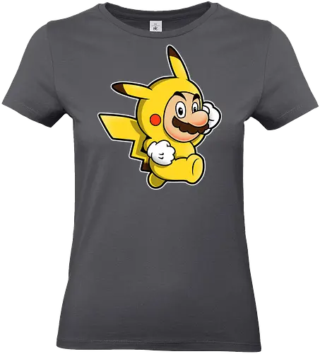 Klempner Gelbes Blitz Kostüm - klempner gelbes kostüm kunst, spielikonen mashup design, schnurrbart pikachu charakter druck, klassische spiele crossover kunst, nintendo mashup premium design, klempner pokemon kostüm kunst, schnurrbärtiger gelber blitz druck, crossover spielcharaktere design, niedliches spiele mashup kunst, gelber klempner pokemon druck, klassische spiele crossover design, gelbes kostüm charakter kunst, süßes nintendo mashup druck, kult spiele crossover design, klempner pokemon mashup kunst - Standard T-Shirt (Women)