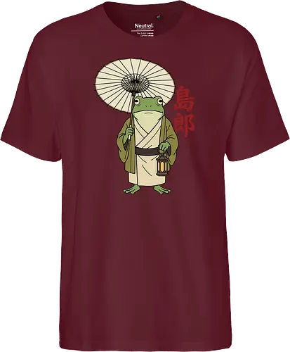 The Wandering Spirit: Zen Kimono Frog - Japanese frog shirt, Ukiyo-e aesthetic apparel, kimono frog graphic tee, Zen animal streetwear, traditional Japanese art shirt, anime style frog clothing, folklore spirit merchandise, vintage Japan aesthetic, goblincore frog tee, wandering ronin graphic - Fairtrade T-Shirt
