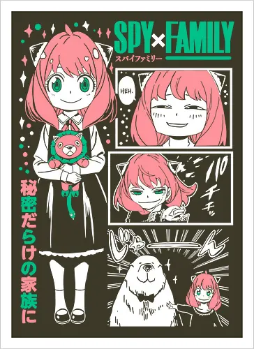 Anya Cute Portrait - anime portrait, kawaii anime, manga character, anime artwork, cute design, telepath girl, anya, forger - Artprint