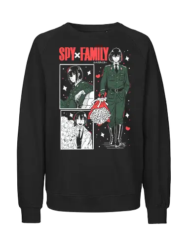 Yuri Briar - loid forger, yor forger, anya forger, black and white, manga style, anime trio, forger family, spy family sketch, Yuri Briar - Fairtrade Sweatshirt