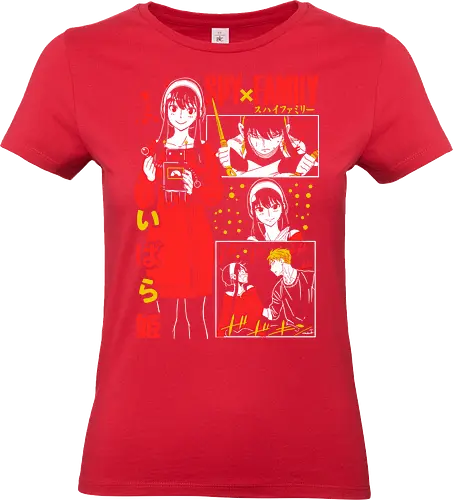 Yor Forger Ibarahime Red Dress - ibarahime, red outfit, manga panel, anime collage, spy family poster, yor action, anime art print - Standard T-Shirt (Women)