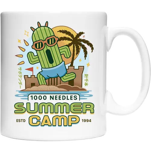 Cactus Summer Camp Vintage - cactilio, Kupo, summer, summer camp, video game, gaming, gamer, final, Kweh, tonberry, tomberi, fantasy - Cup