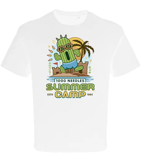 Cactus Summer Camp Vintage - cactilio, Kupo, summer, summer camp, video game, gaming, gamer, final, Kweh, tonberry, tomberi, fantasy - Oversize T-Shirt