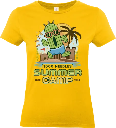 Cactus Summer Camp Vintage - cactilio, Kupo, summer, summer camp, video game, gaming, gamer, final, Kweh, tonberry, tomberi, fantasy - Standard T-Shirt (Women)