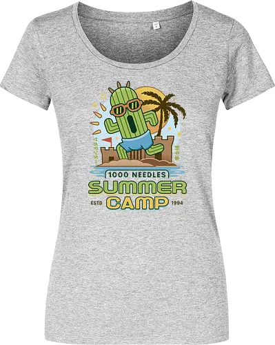 Cactus Summer Camp Vintage - cactilio, Kupo, summer, summer camp, video game, gaming, gamer, final, Kweh, tonberry, tomberi, fantasy - Women T-Shirt