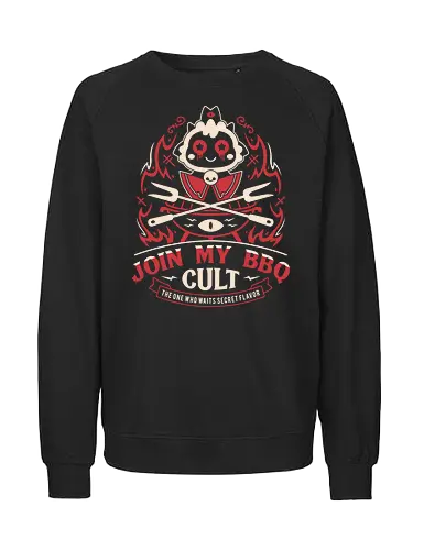 Join My Barbecue Cult - aesthetic, cute, kawaii, cool, funny, chibi, sweet, japan, japanese, game, video game, gaming, geek, nerd, otaku, anime, animal, Lamb, the lamb, lamb - Fairtrade Sweatshirt